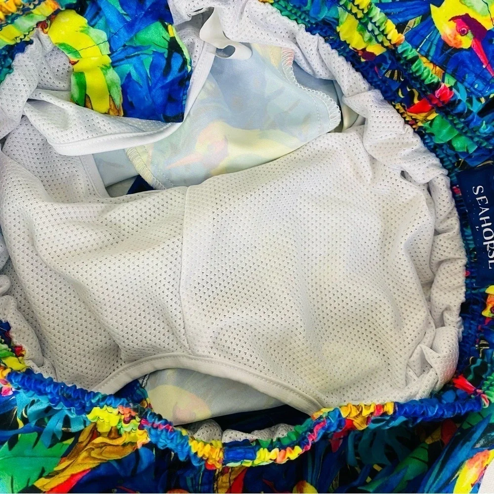 Seahorse Ambar Bird Short French Cut Swim Trunks Size L
